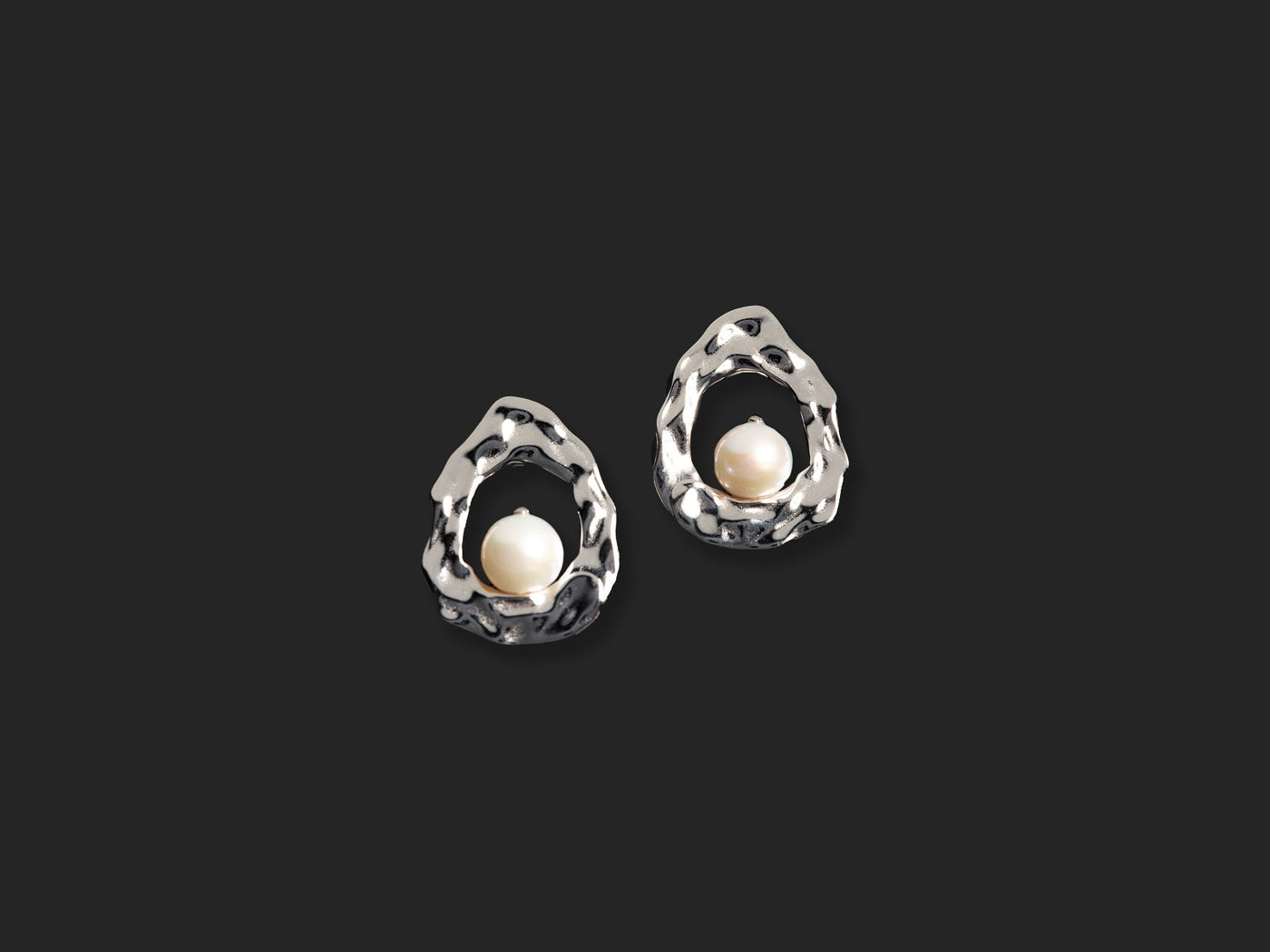 Water Texture -  Pear Shape Earrings