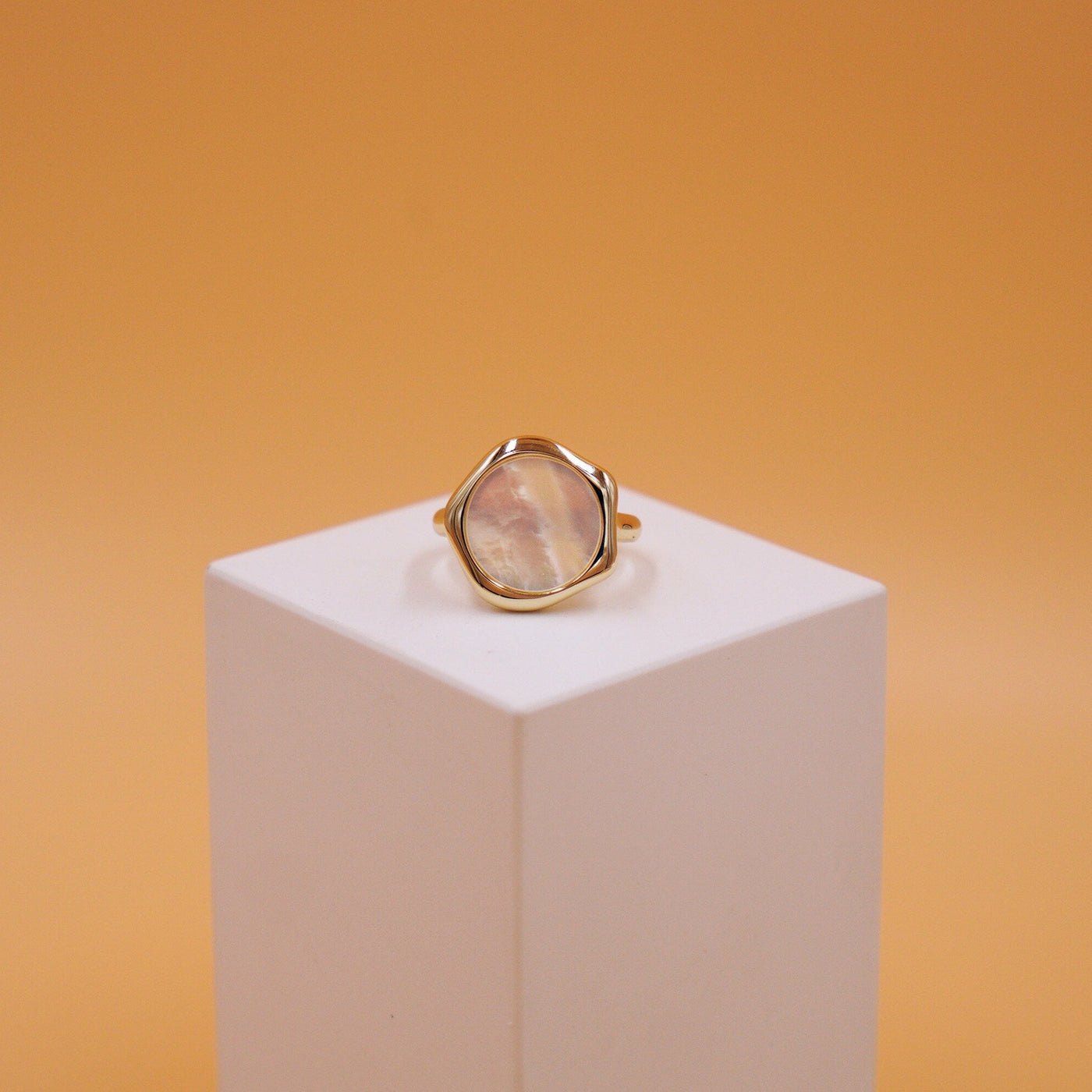 Water Texture - Mother of Pearl Signet Ring