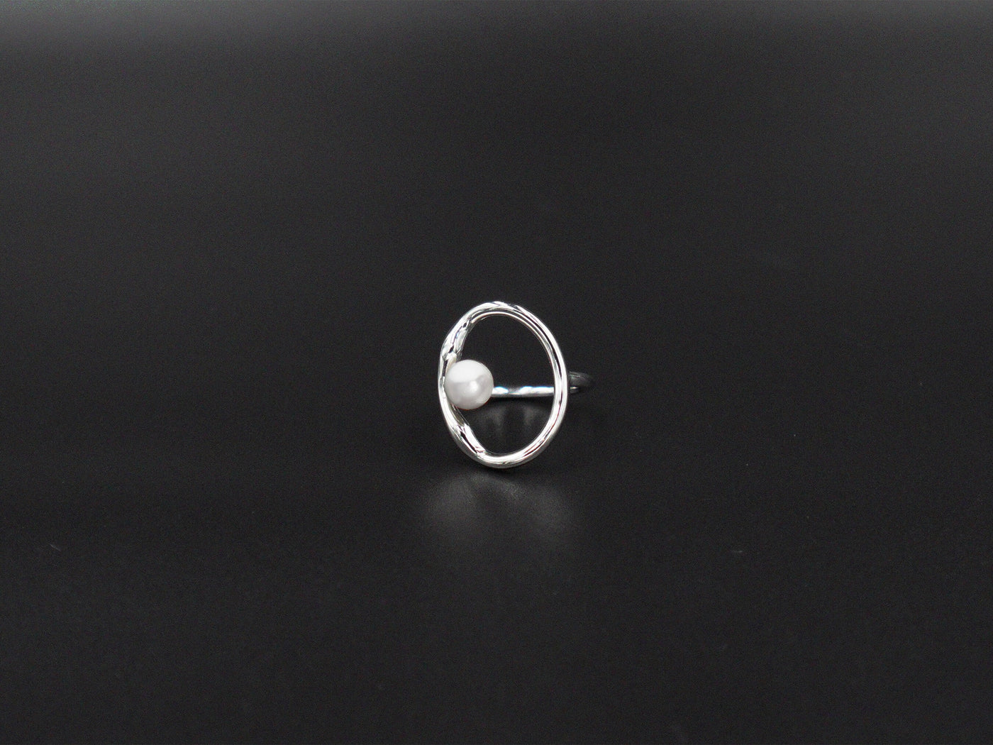 Water Texture - Oval Open Ring