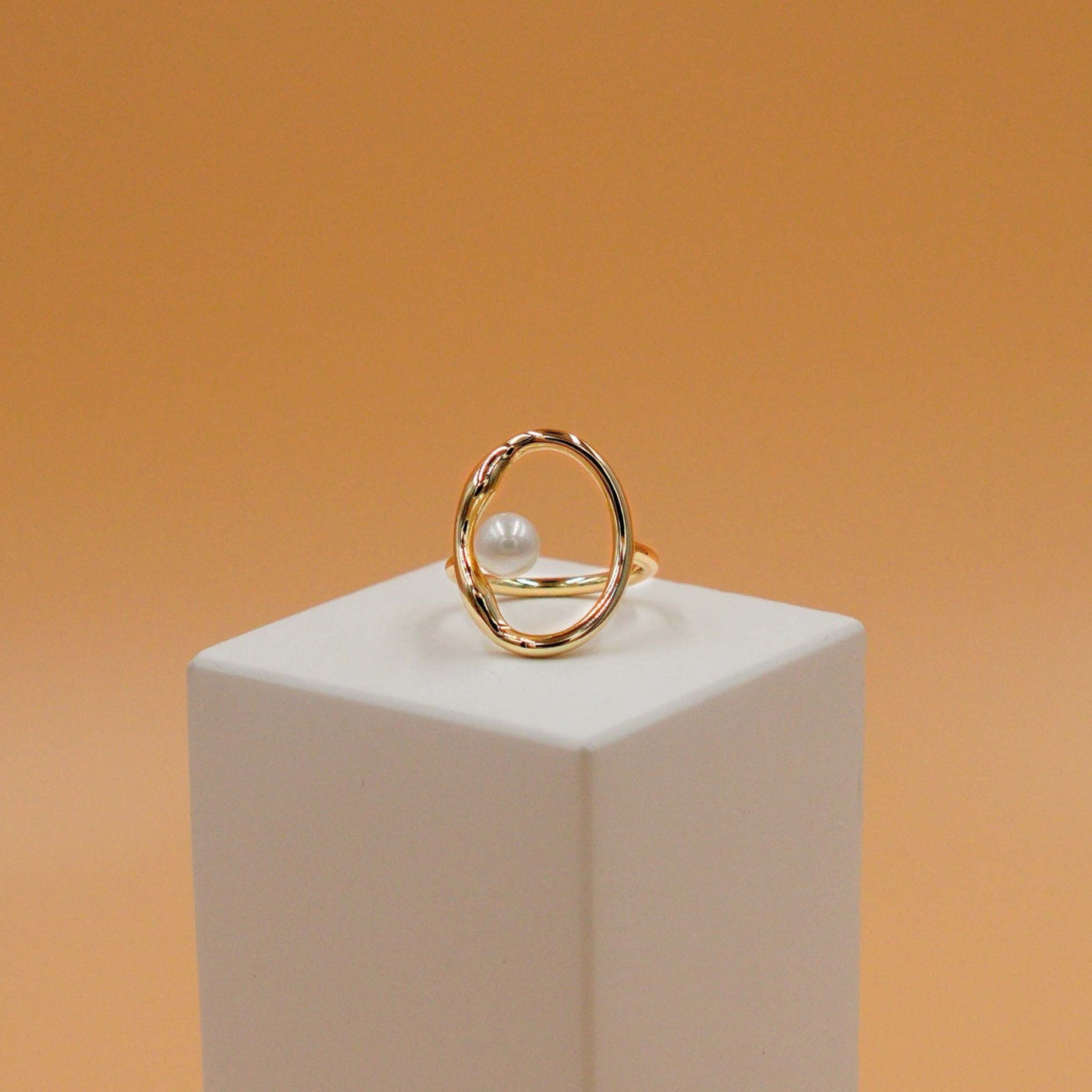 Water Texture - Oval Open Ring