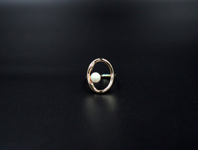 Water Texture - Oval Open Ring