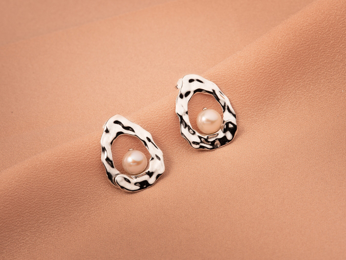 Water Texture -  Pear Shape Earrings