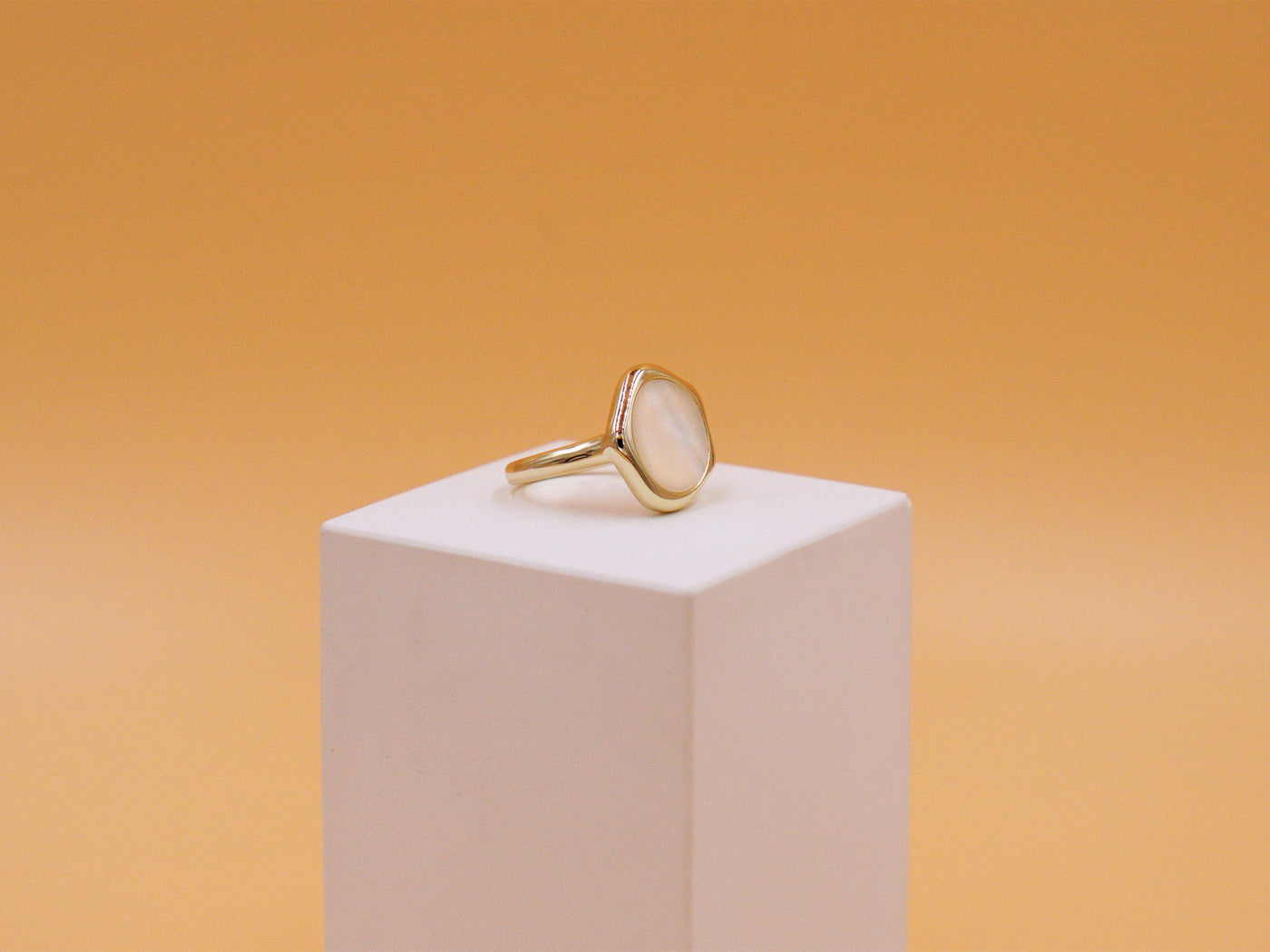 Water Texture - Mother of Pearl Signet Ring