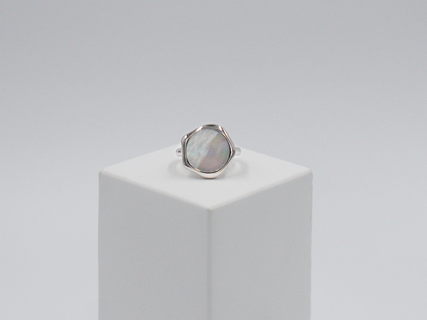 Water Texture - Mother of Pearl Signet Ring