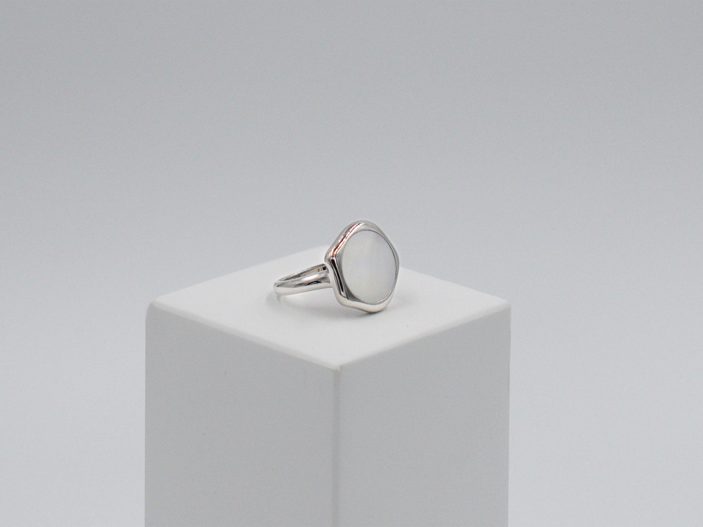 Water Texture - Mother of Pearl Signet Ring