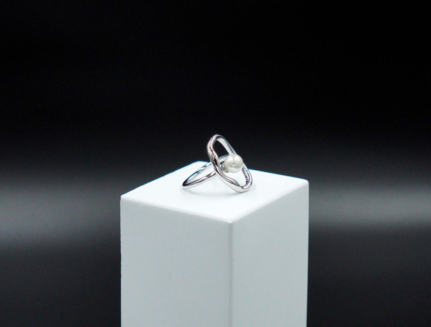 Water Texture - Oval Open Ring