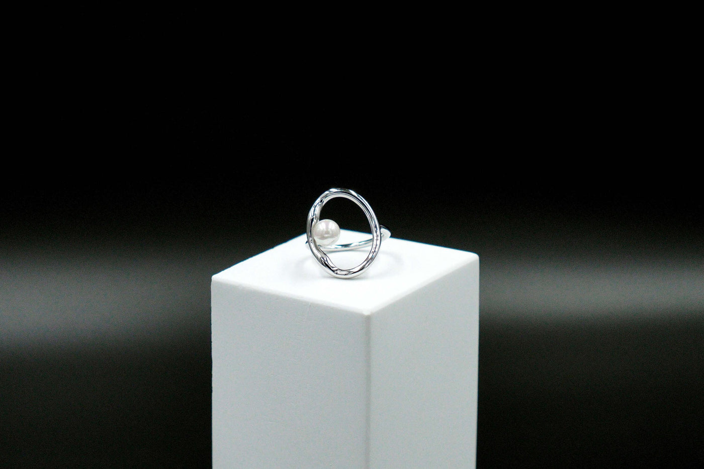 Water Texture - Oval Open Ring